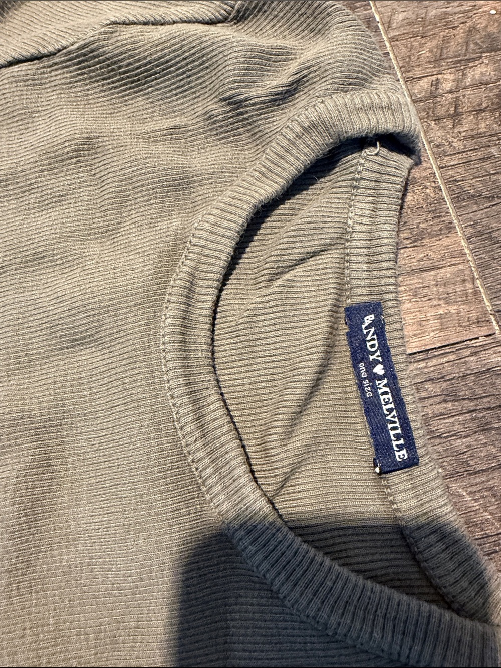 Brandy Melville Olive Ribbed Mini Dress